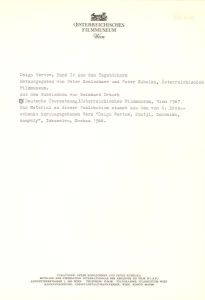 Österreichisches Filmmuseum Wien: Nach zwei Jahren Vorbereitung: Wertows Hauptwerke im Filmmuseum. Verkannter russischer Filmdichter wiederentdeckt