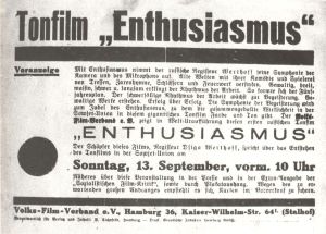 Volks-Film-Verband, Hamburg: Tonfilm Enthusiasmus