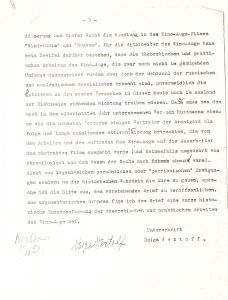 Brief von Dziga Vertov an die Redaktion der Frankfurter Zeitung