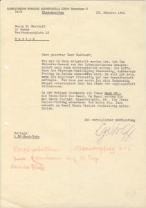 Brief des Schweizerischen Werkbunds an Dziga Vertov 