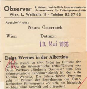 Dsiga Wertow in der Albertina