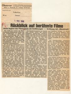 Rückblick auf berühmte Filme