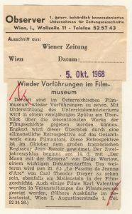 Wieder Vorführungen im Filmmuseum