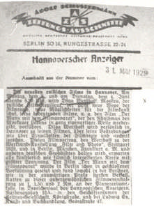 Ankündigung von Vertovs Filmschau und Vortrag