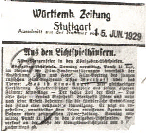 Aus den Lichtspielhäusern