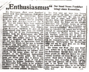 Enthusiasmus. Der Bund Neues Frankfurt bringt einen Russenfilm