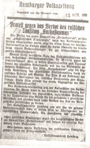 Protest gegen das Verbot des russischen Tonfilms Enthusiasmus