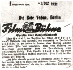 Chaplin über Sowjetfilmkunst