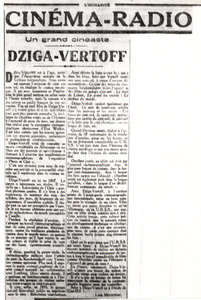 Un grand cineaste. Dziga Vertoff