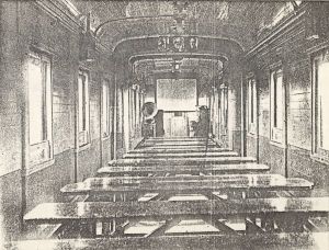 Kinowaggon in einem Agitzug des VCIK