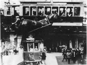 Mehrfachbelichtung Straßenbahnen