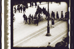 Pionierumzug mit Frau