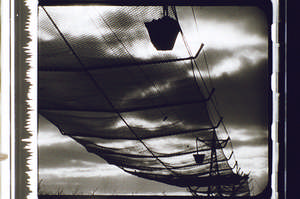 Förderkörbe von unten, Abend