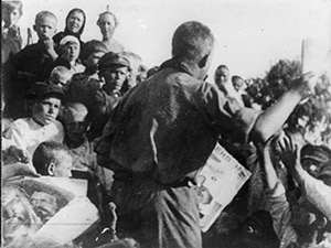 Pionier bei Agitation im Lager